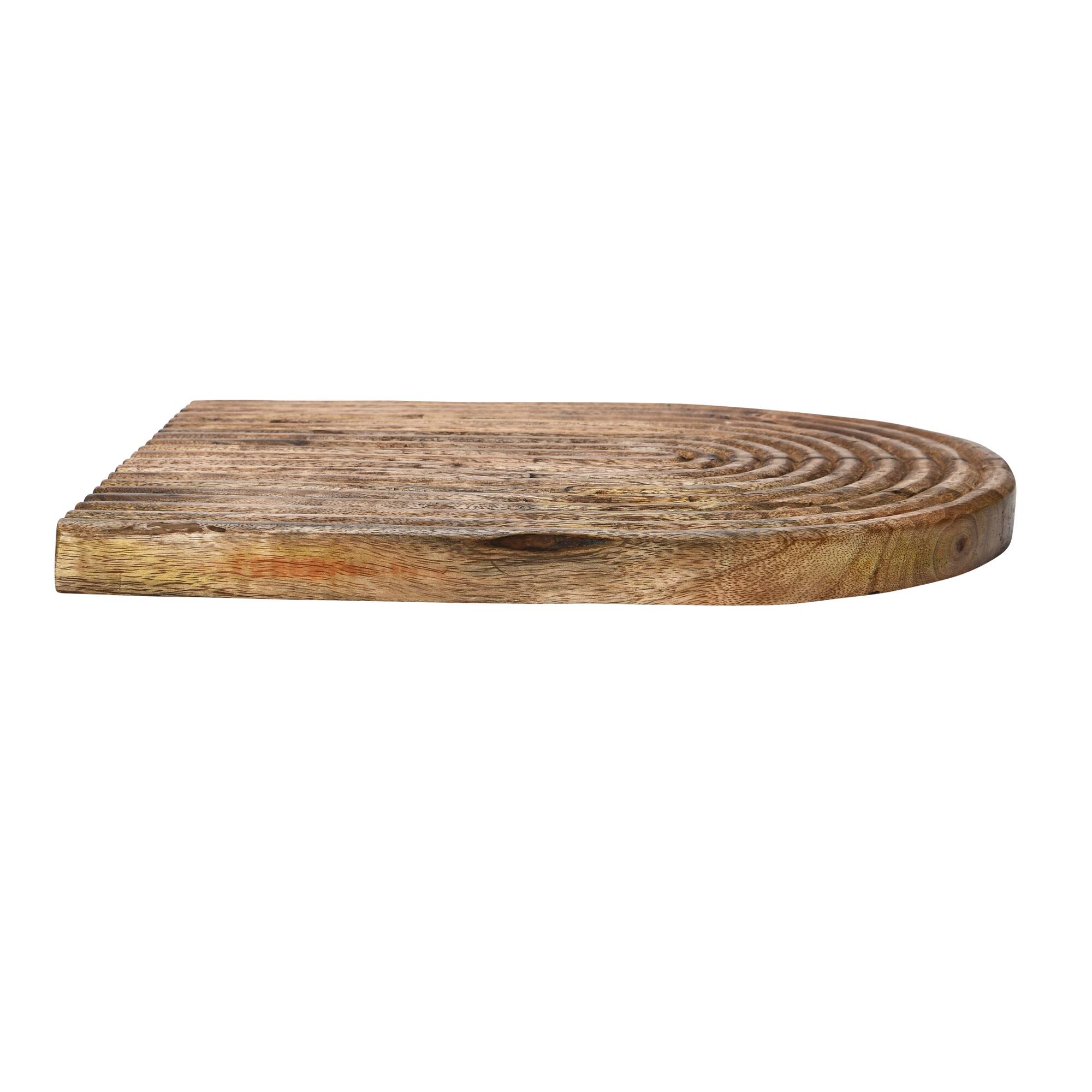 Hello Honey® 13" Natural Carved Arch Mango Wood Serving Board